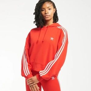 NEW ADIDAS Originals Adicolor Red Women's Crop Hoodie SIZE XS
